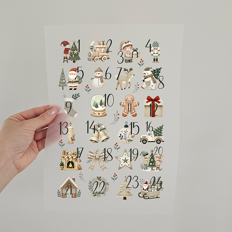 Bügelbild Adventskalender Design 2