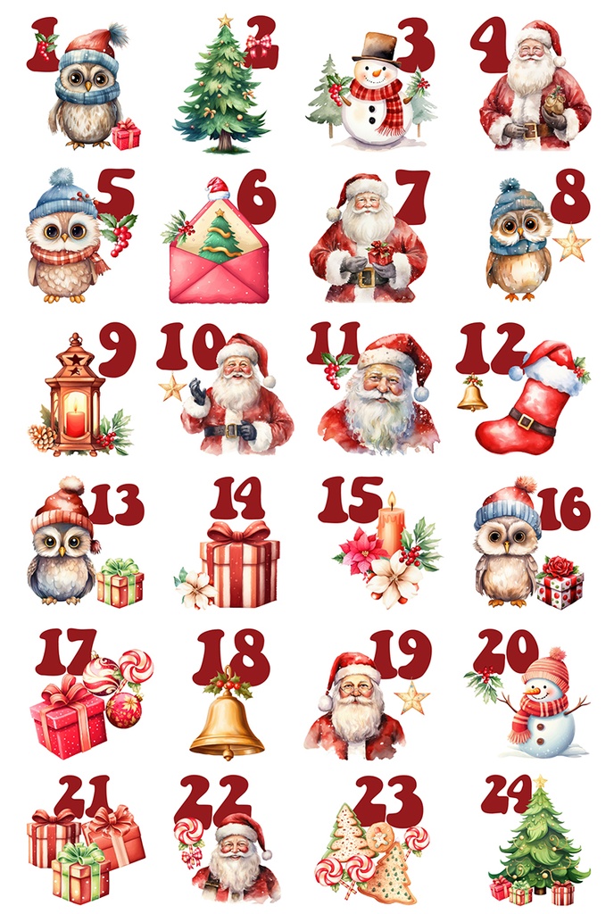 Bügelbild Adventskalender Design 3