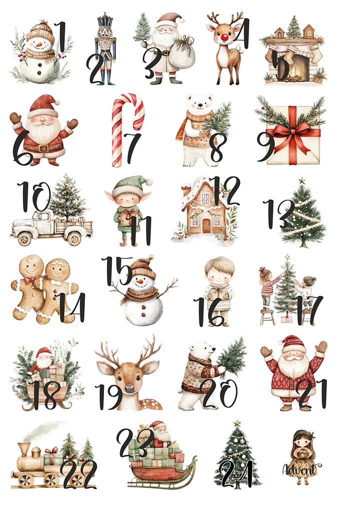 Bügelbild Adventskalender Design 4