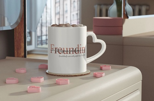 Tasse Freundin mit Herzgriff