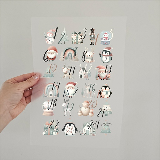 Bügelbild Adventskalender Design 1