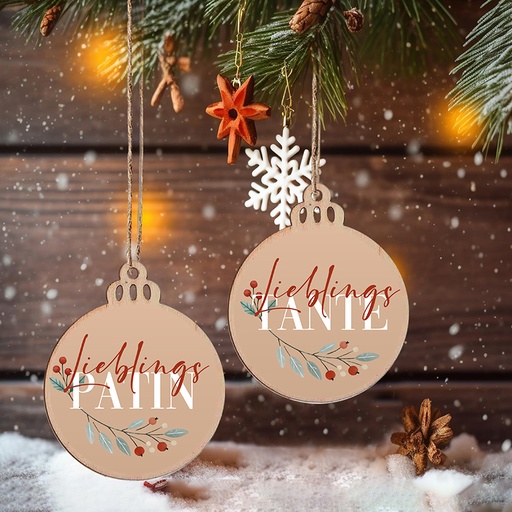Holz Christbaumanhänger Pate Patin